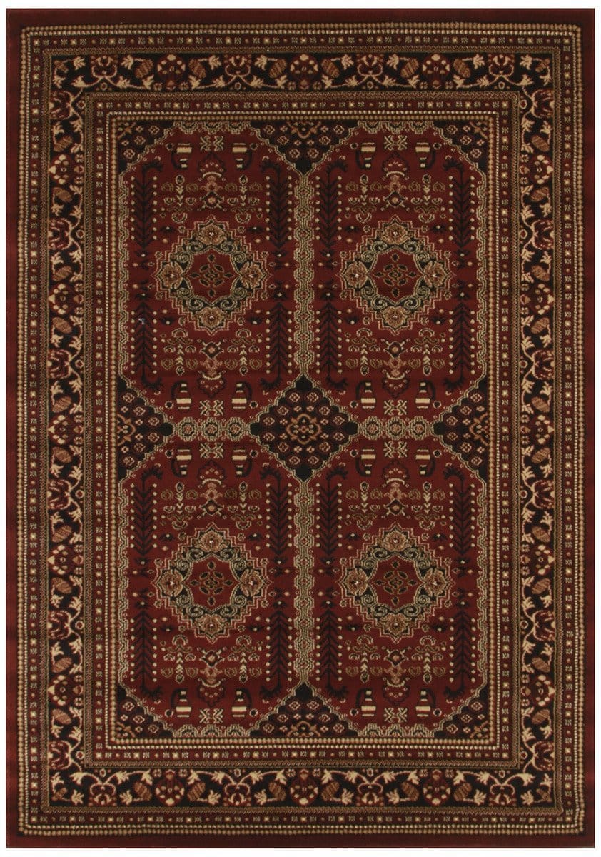 Rug Culture Rugs Istanbul Collection Traditional Afghan Design Burgundy Red Rug