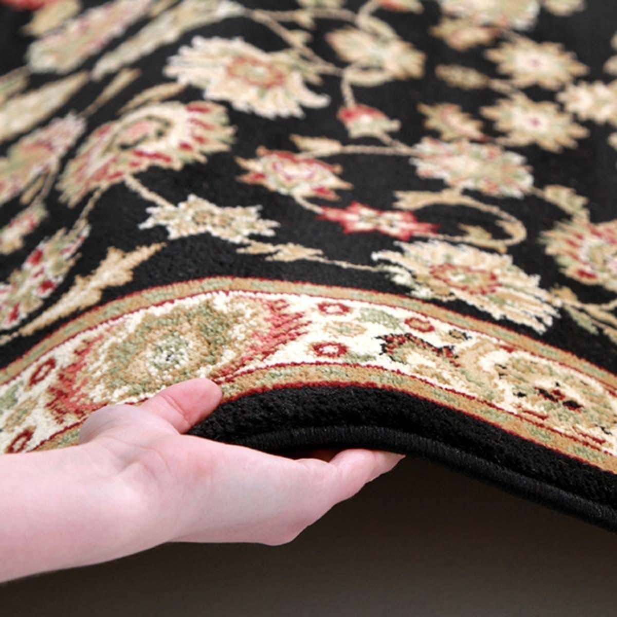 Rug Culture Rugs Istanbul Collection Traditional Floral Pattern Black Rug