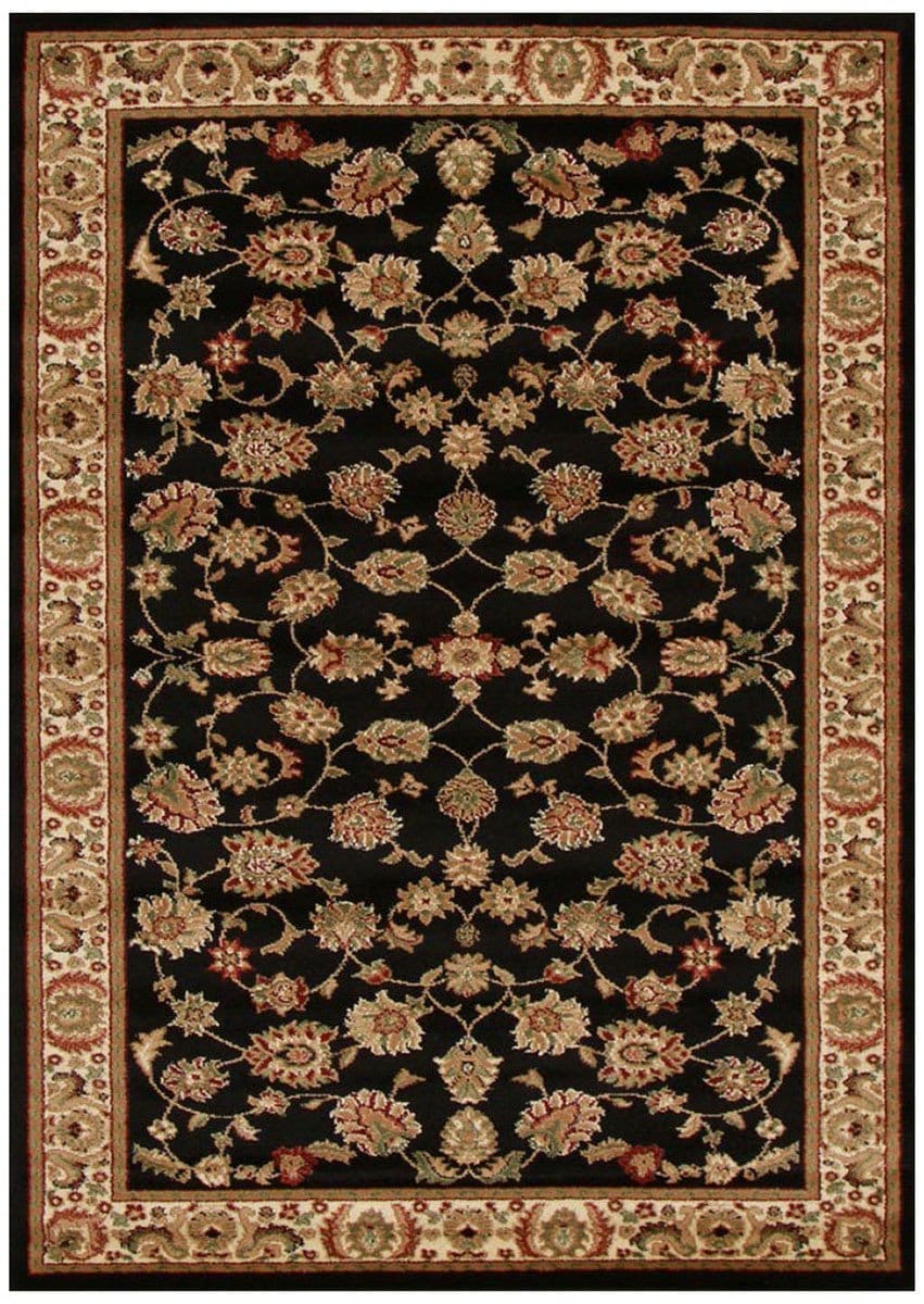 Rug Culture Rugs Istanbul Collection Traditional Floral Pattern Black Rug