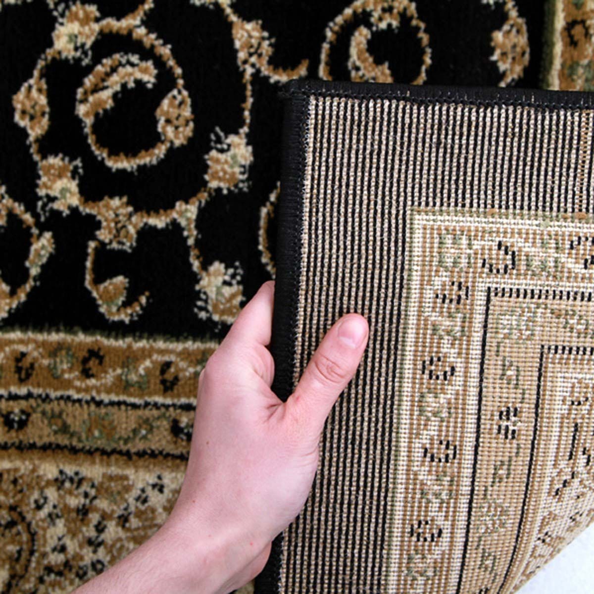 Rug Culture Rugs Istanbul Medallion Classic Pattern Runner Rug Black