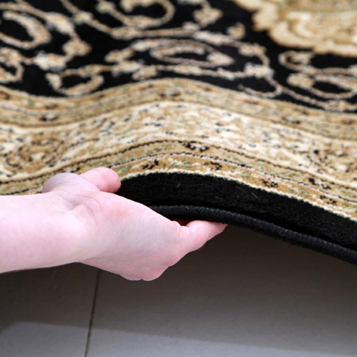 Rug Culture Rugs Istanbul Medallion Classic Pattern Runner Rug Black