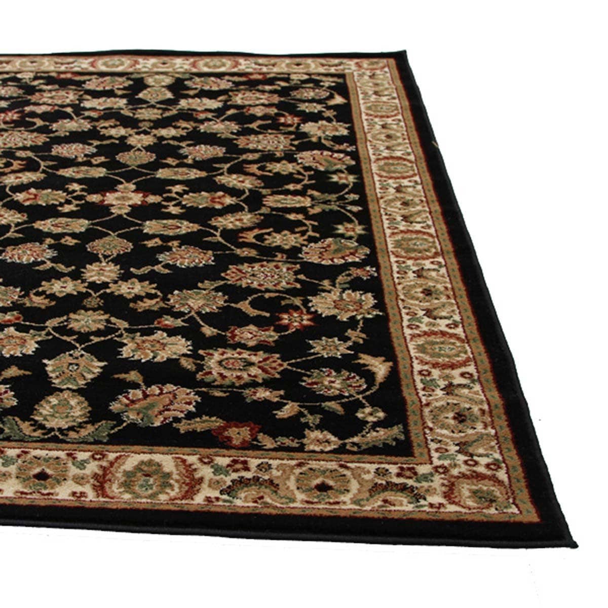 Rug Culture Rugs Istanbul Traditional Floral Pattern Runner Rug Black