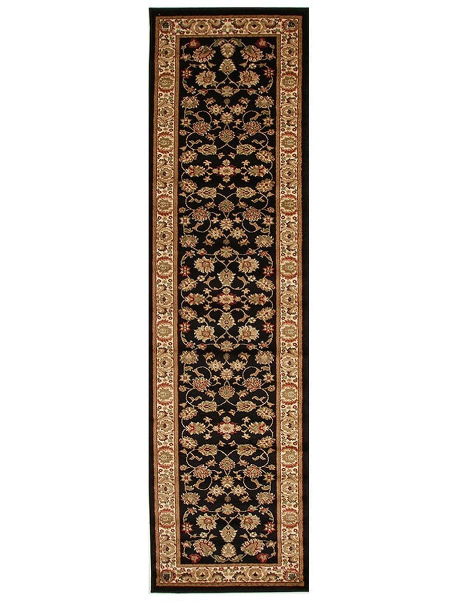 Rug Culture Rugs Istanbul Traditional Floral Pattern Runner Rug Black