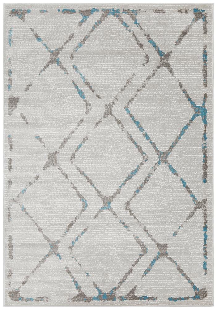 Rug Culture Rugs Kendall Contemporary Diamond Rug Grey Blue