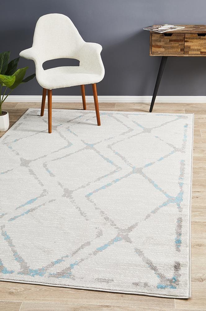 Rug Culture Rugs Kendall Contemporary Diamond Rug Grey Blue