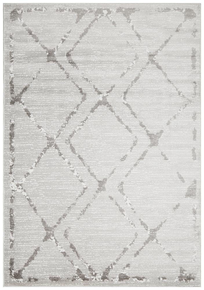 Rug Culture Rugs Kendall Contemporary Diamond Rug Silver Grey