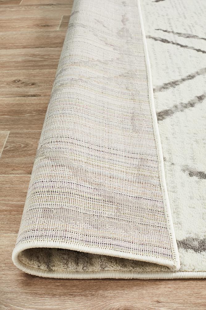 Rug Culture Rugs Kendall Contemporary Diamond Rug White Grey