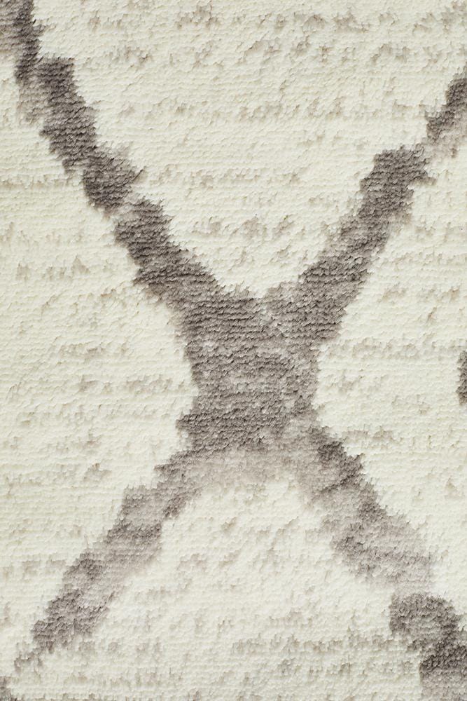 Rug Culture Rugs Kendall Contemporary Diamond Rug White Grey