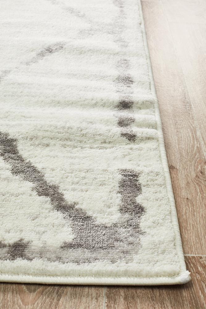 Rug Culture Rugs Kendall Contemporary Diamond Rug White Grey