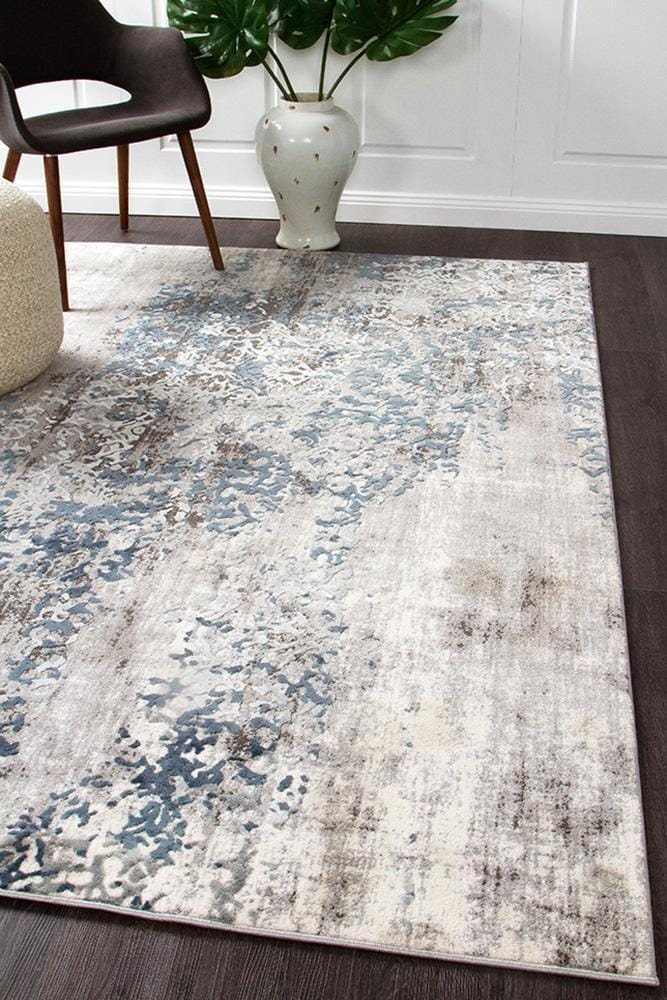 Rug Culture Rugs Kendra Casper Distressed Modern Rug Blue Grey White