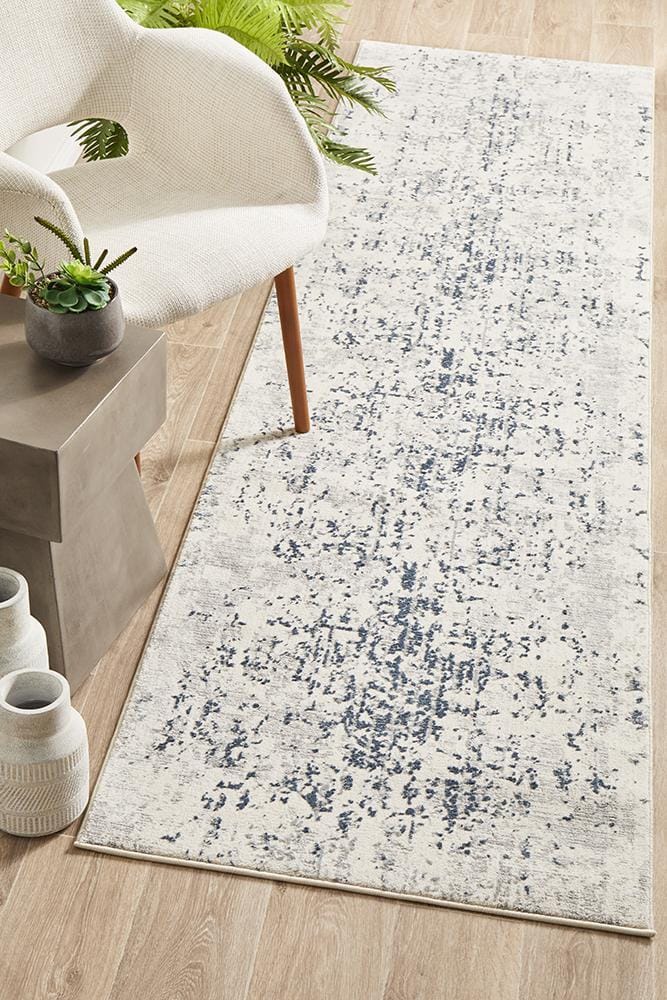 Rug Culture Rugs Kendra Farah Distressed Contemporary Rug White Blue Grey