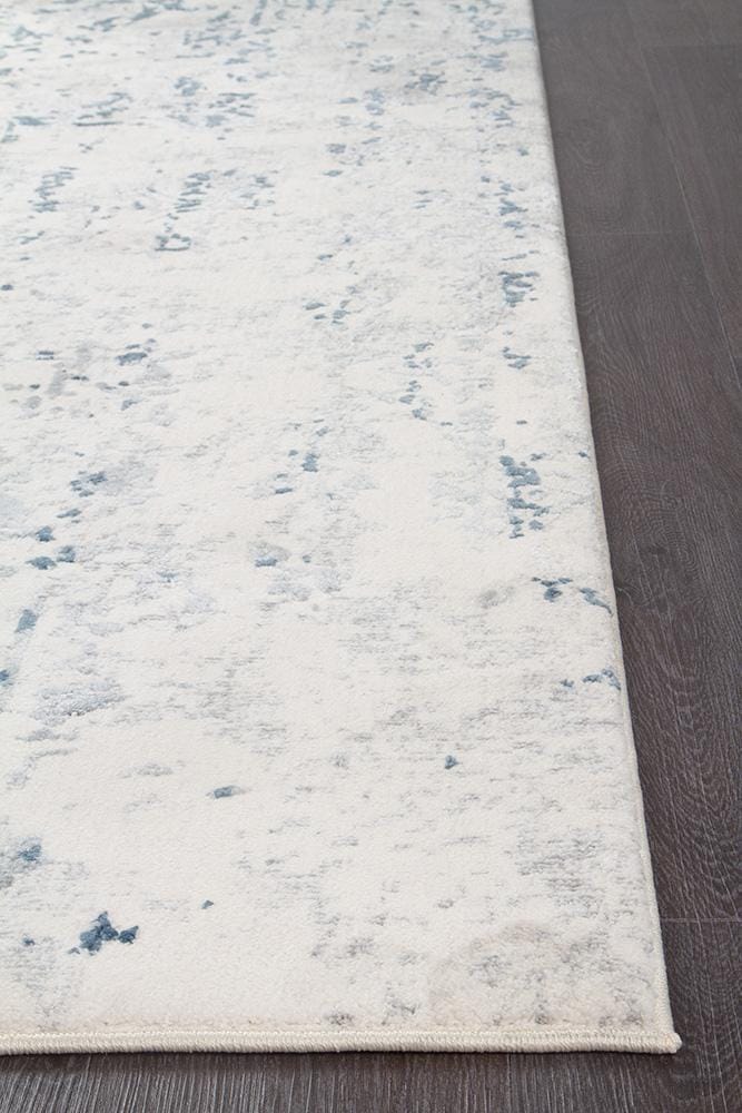 Rug Culture Rugs Kendra Farah Distressed Contemporary Rug White Blue Grey