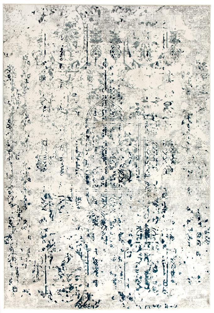 Rug Culture Rugs Kendra Farah Distressed Contemporary Rug White Blue Grey