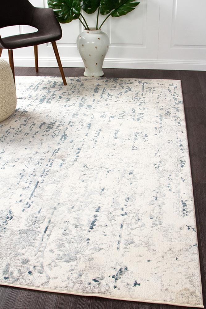 Rug Culture Rugs Kendra Farah Distressed Contemporary Rug White Blue Grey