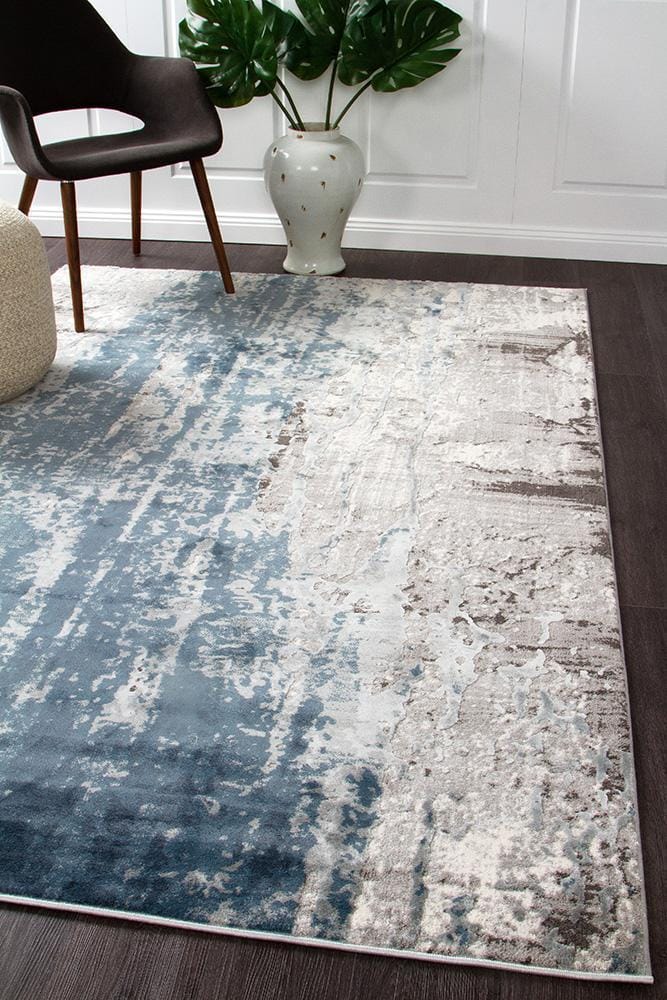 Rug Culture Rugs Kendra Roxana Distressed Timeless Rug Blue Grey White