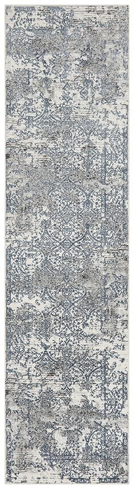 Rug Culture Rugs Kendra Yasmin Distressed Transitional Rug White Blue Grey