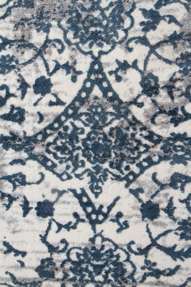 Rug Culture Rugs Kendra Yasmin Distressed Transitional Rug White Blue Grey