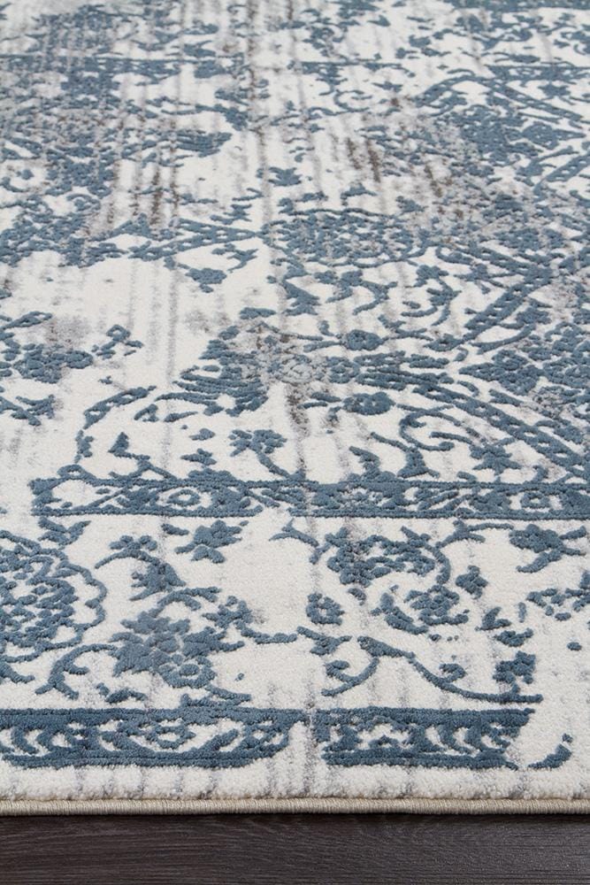 Rug Culture Rugs Kendra Yasmin Distressed Transitional Rug White Blue Grey