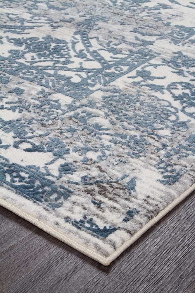 Rug Culture Rugs Kendra Yasmin Distressed Transitional Rug White Blue Grey