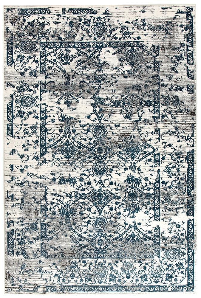 Rug Culture Rugs Kendra Yasmin Distressed Transitional Rug White Blue Grey