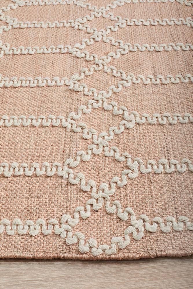 Rug Culture Rugs Krisha Tribal Trellis Rug Nude Soft Pink