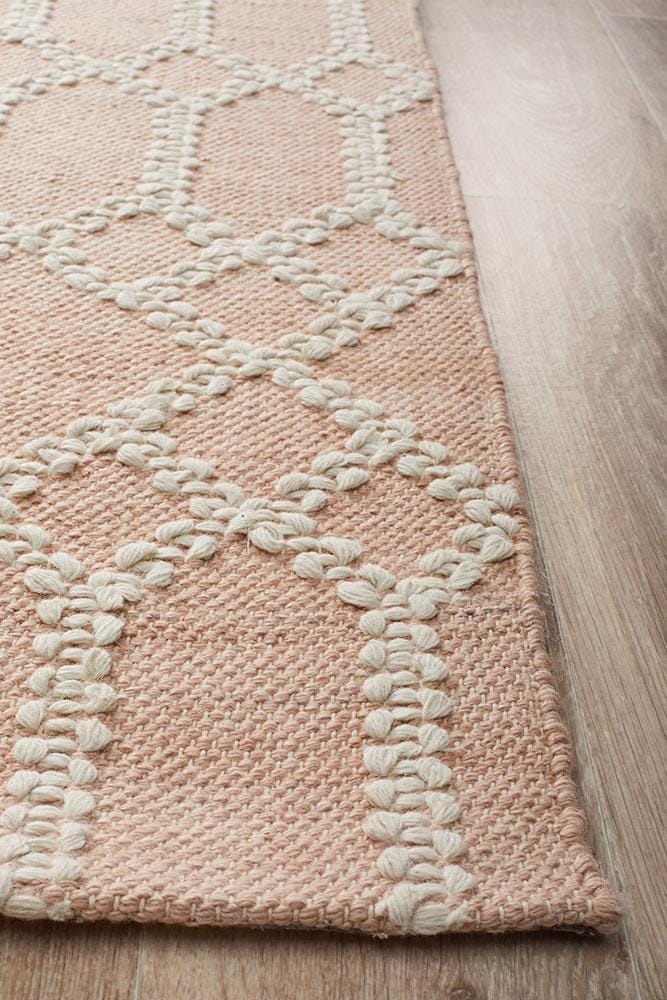 Rug Culture Rugs Krisha Tribal Trellis Rug Nude Soft Pink
