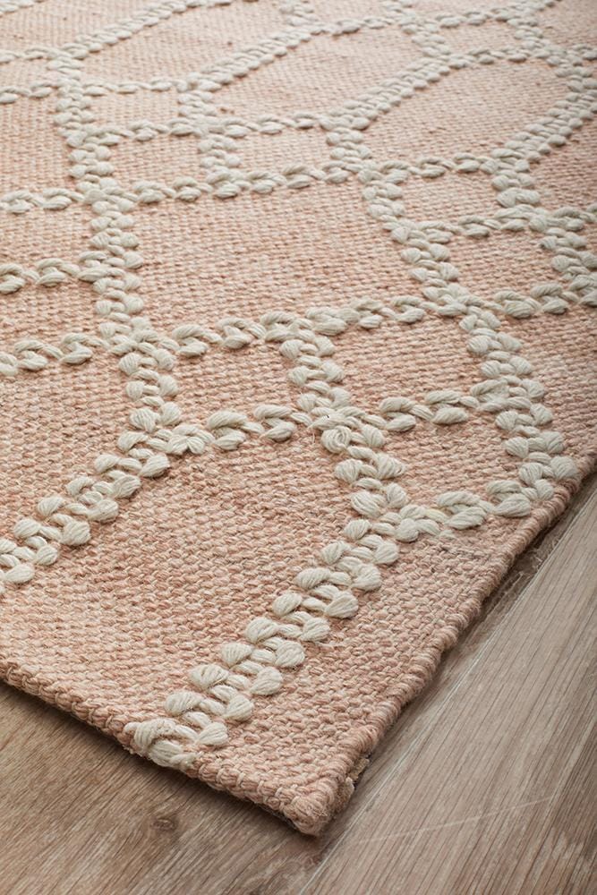Rug Culture Rugs Krisha Tribal Trellis Rug Nude Soft Pink