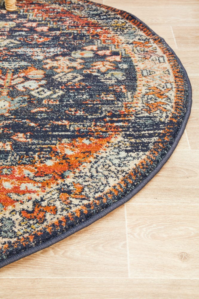 Rug Culture Rugs Legacy 854 Navy Round Rug