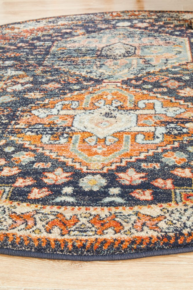 Rug Culture Rugs Legacy 854 Navy Round Rug