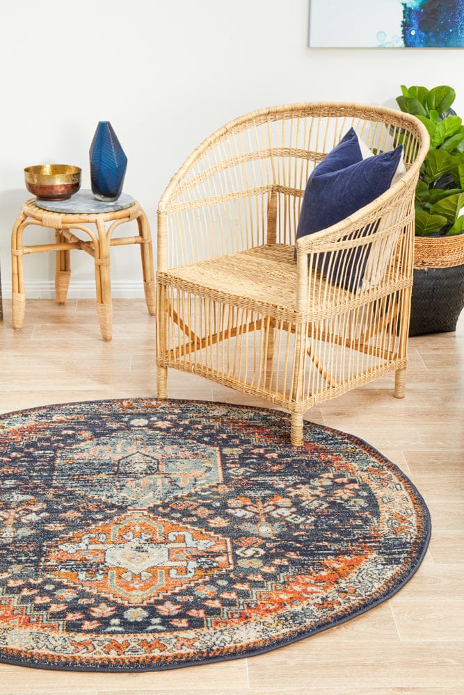 Rug Culture Rugs Legacy 854 Navy Round Rug