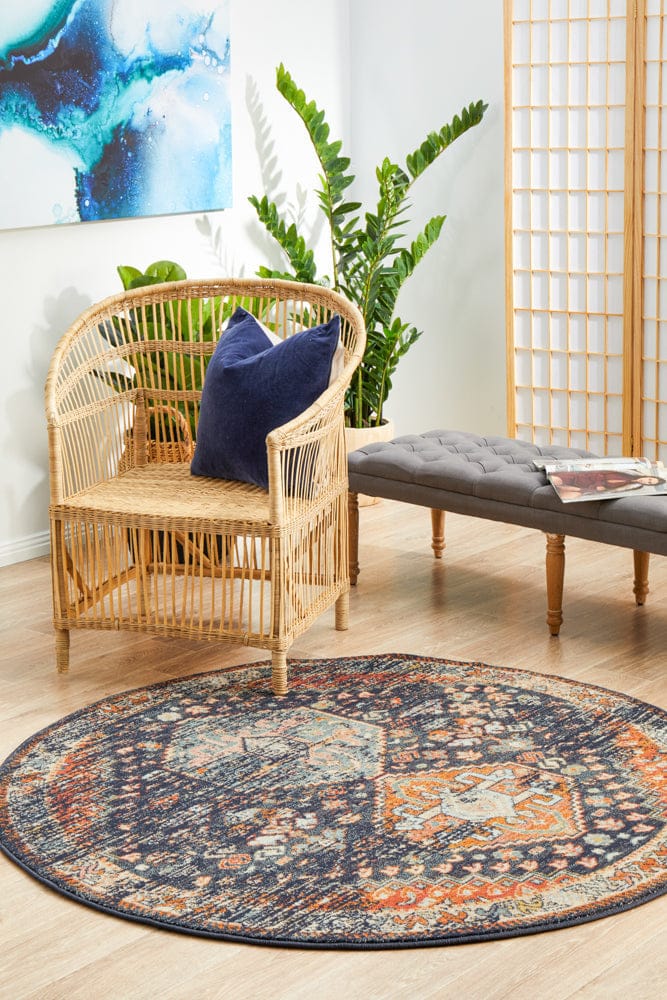 Rug Culture Rugs Legacy 854 Navy Round Rug