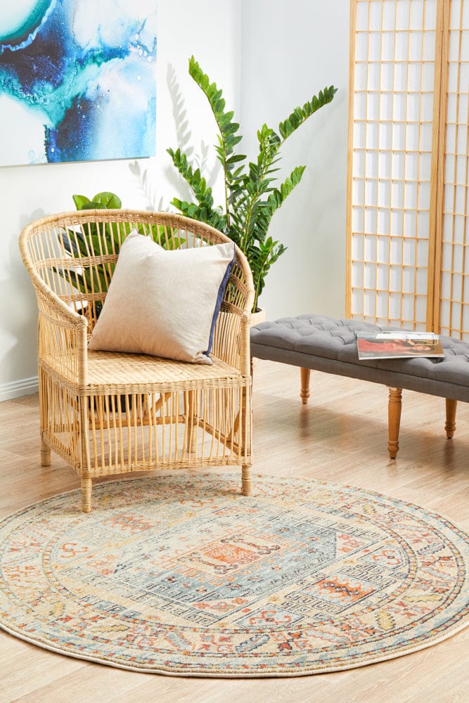Rug Culture Rugs Legacy 859 Sky Blue Round Rug