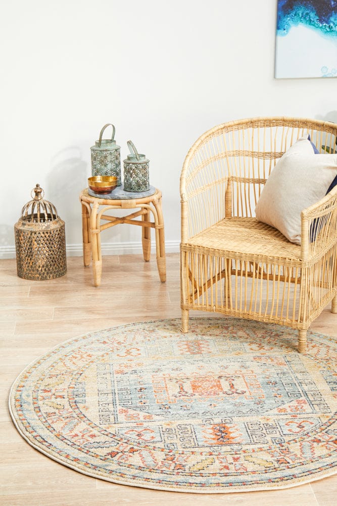 Rug Culture Rugs Legacy 859 Sky Blue Round Rug