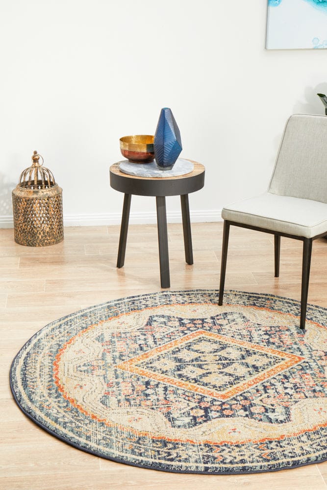 Rug Culture Rugs Legacy 863 Navy Round Rug