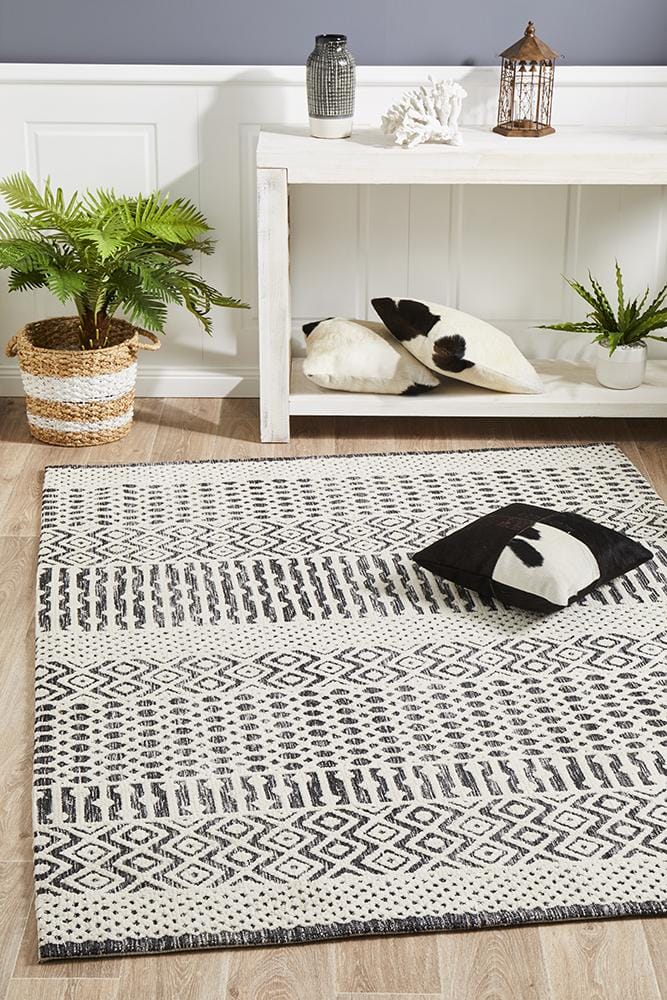 Rug Culture Rugs Levi Emma Ivory Black Rug