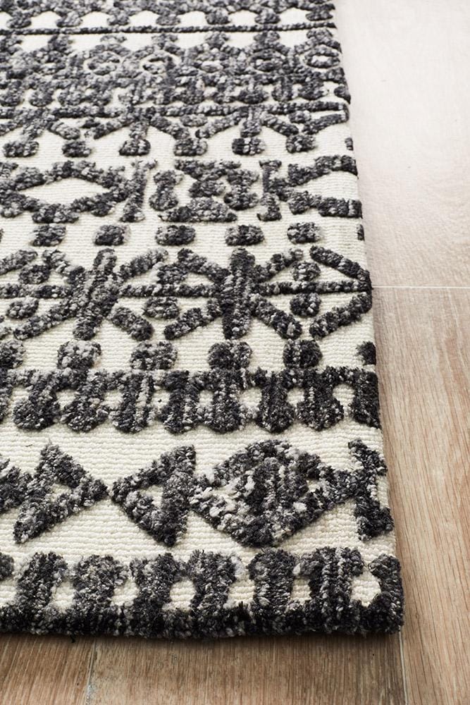 Rug Culture Rugs Levi Yasmin Ivory Black Rug