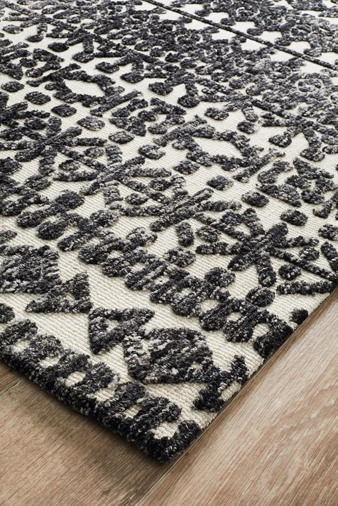 Rug Culture Rugs Levi Yasmin Ivory Black Rug