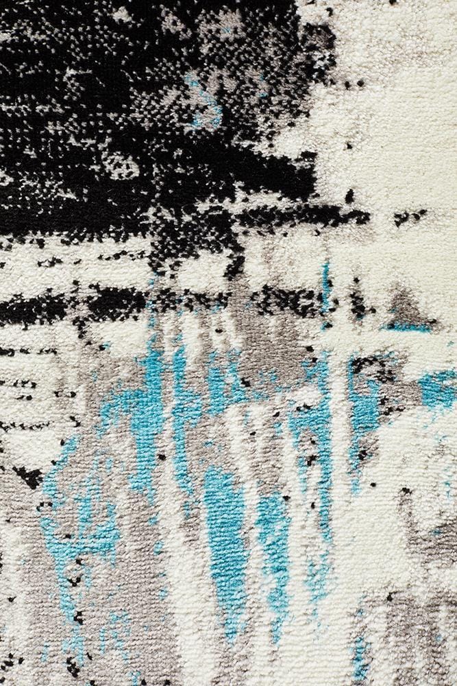 Rug Culture Rugs Lydia Abstract Rug Blue White Black Grey