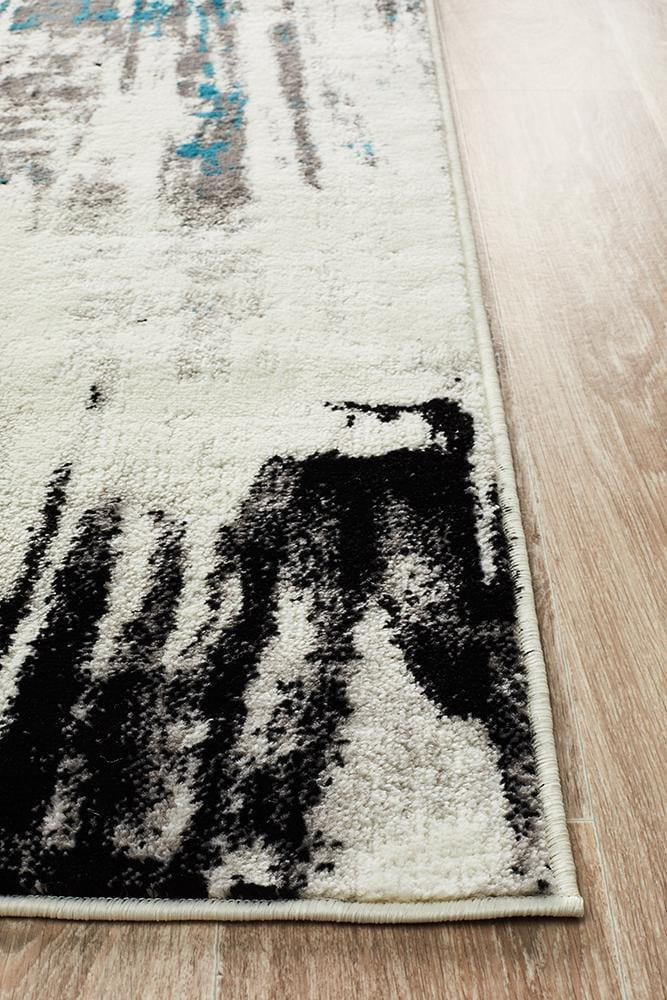 Rug Culture Rugs Lydia Abstract Rug Blue White Black Grey