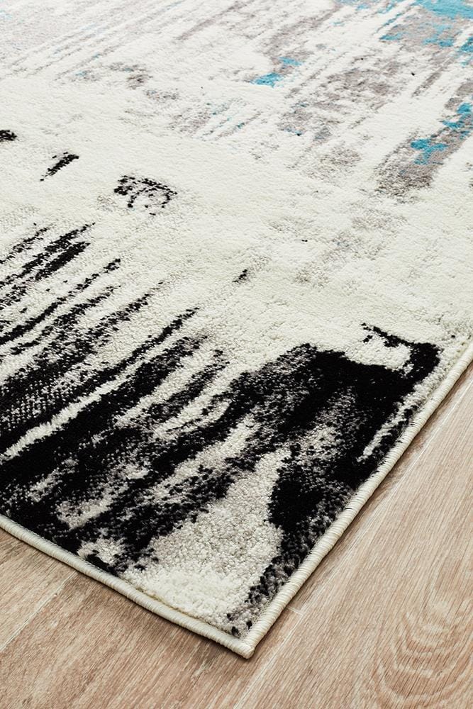 Rug Culture Rugs Lydia Abstract Rug Blue White Black Grey