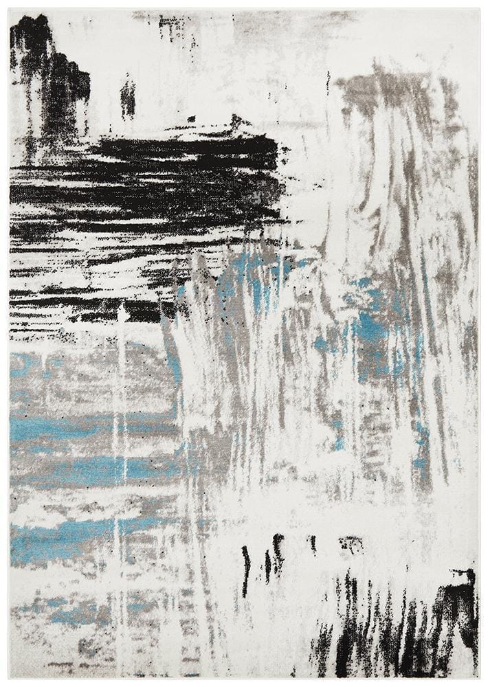 Rug Culture Rugs Lydia Abstract Rug Blue White Black Grey
