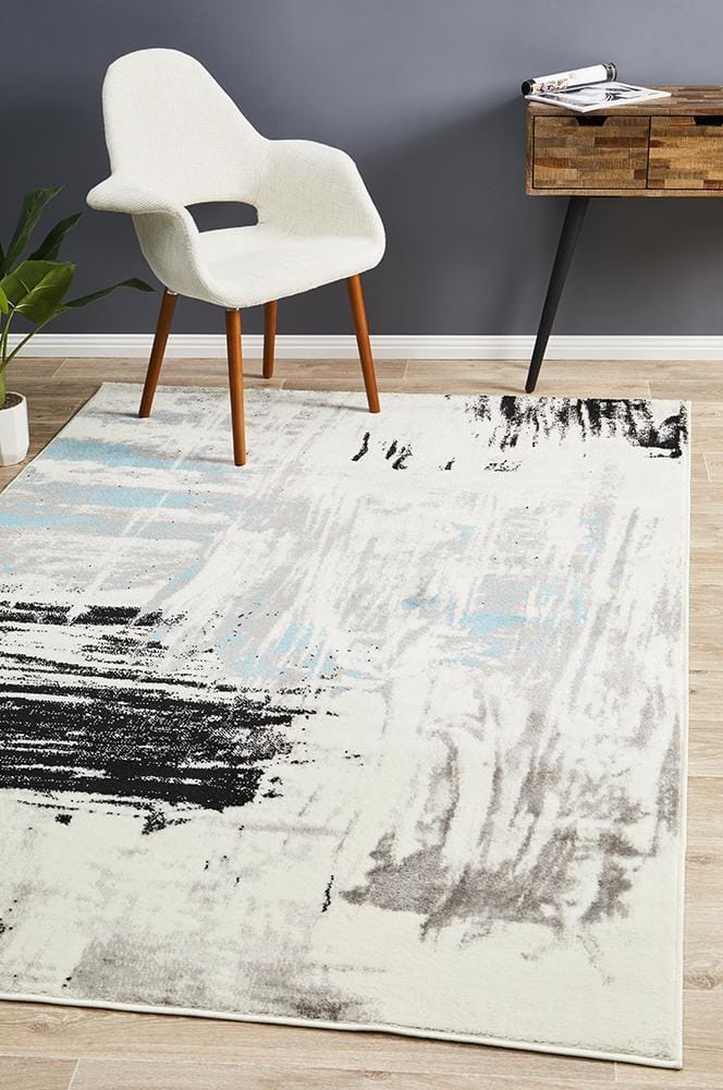Rug Culture Rugs Lydia Abstract Rug Blue White Black Grey