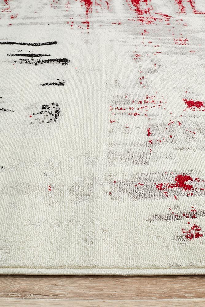 Rug Culture Rugs Lydia Abstract Rug Red Black White Grey