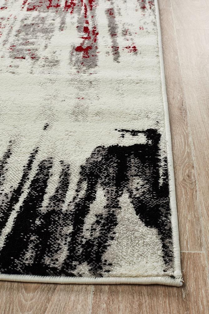Rug Culture Rugs Lydia Abstract Rug Red Black White Grey