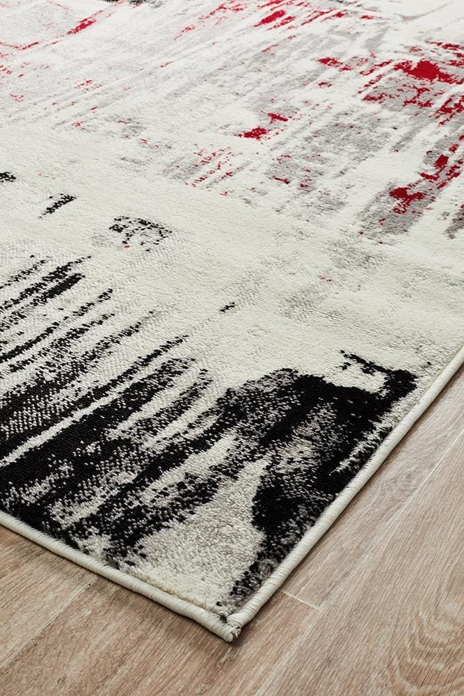 Rug Culture Rugs Lydia Abstract Rug Red Black White Grey