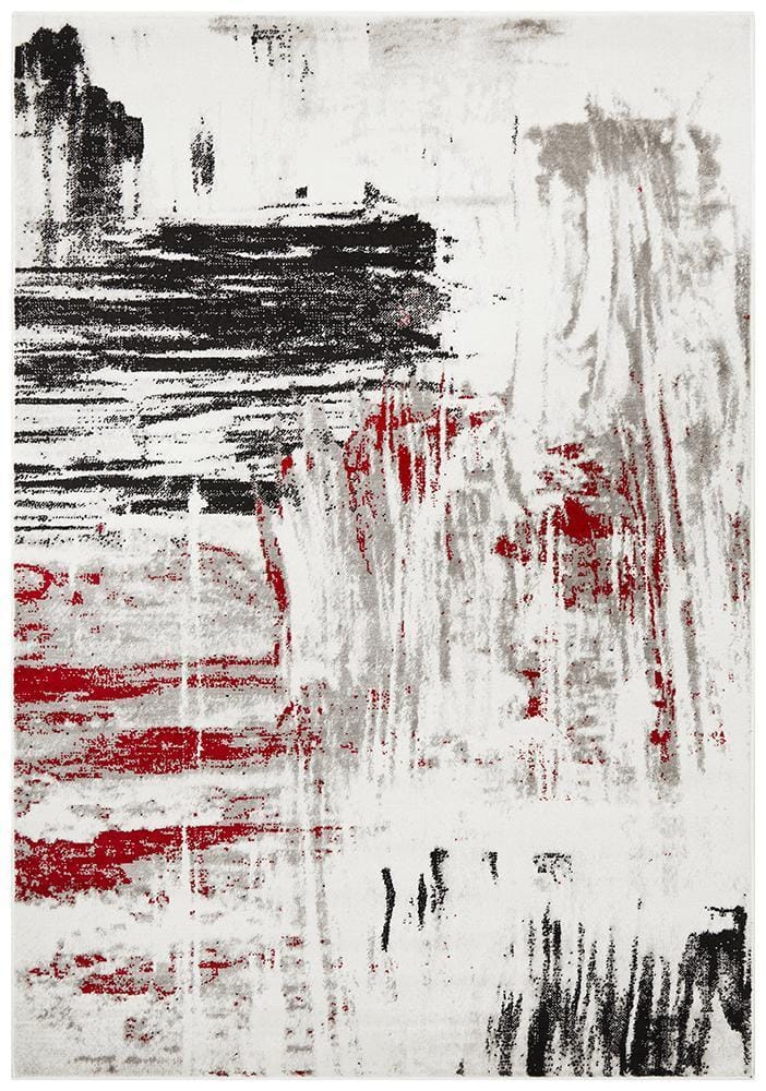 Rug Culture Rugs Lydia Abstract Rug Red Black White Grey