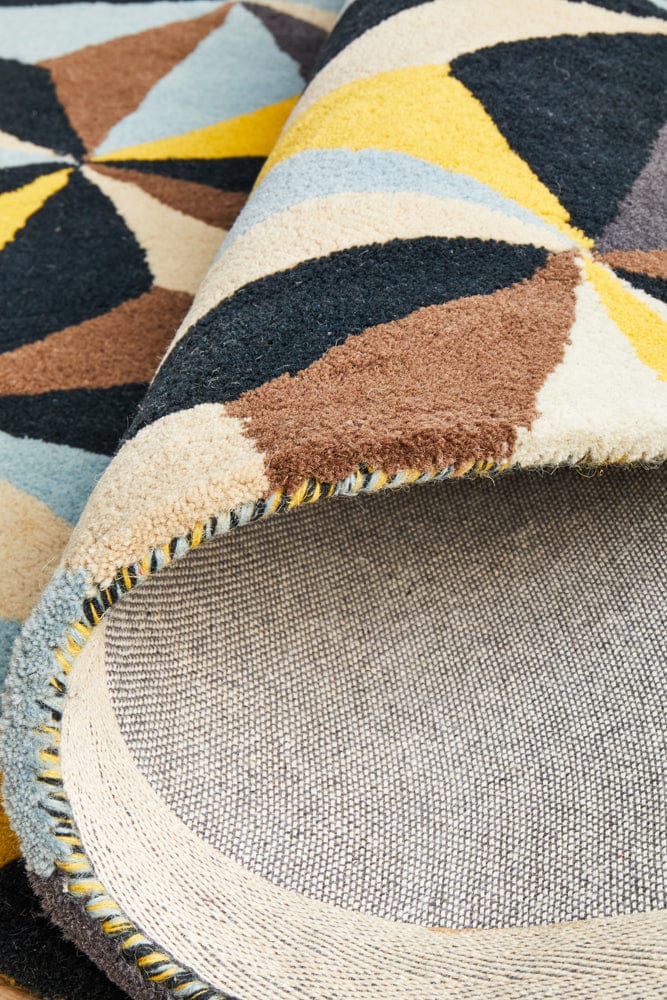 Rug Culture Rugs Matrix Pure Wool 900 Blue Round Rug