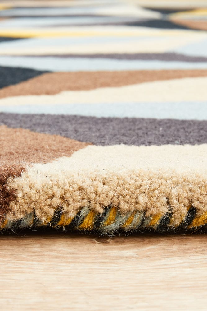 Rug Culture Rugs Matrix Pure Wool 900 Blue Round Rug