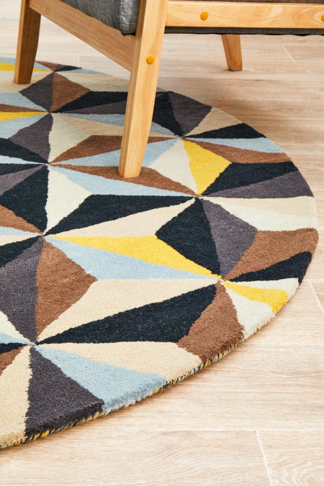 Rug Culture Rugs Matrix Pure Wool 900 Blue Round Rug