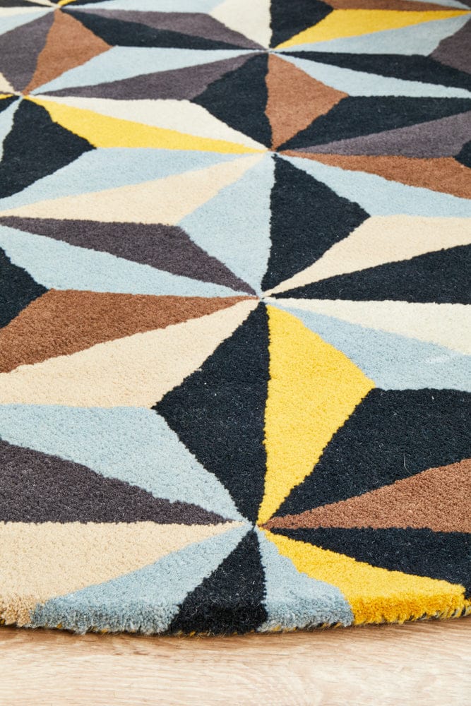 Rug Culture Rugs Matrix Pure Wool 900 Blue Round Rug